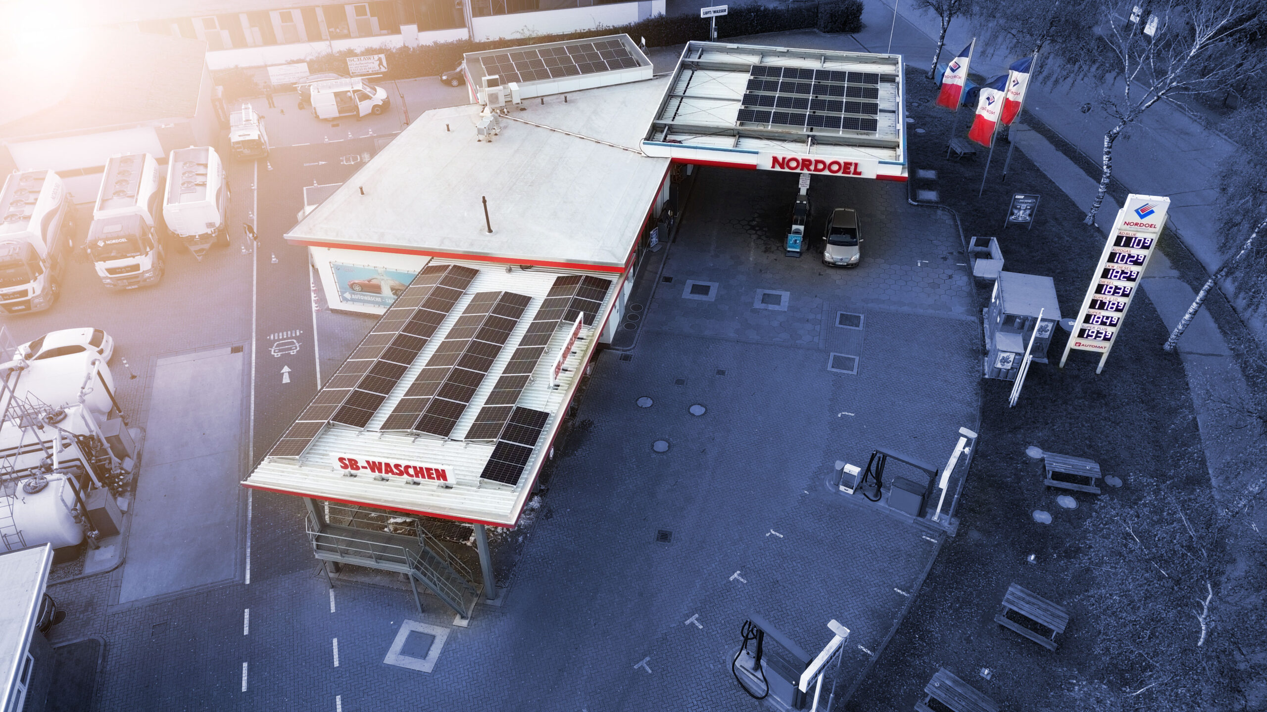 Solaranlage auf NORDOEL Tankstelle Itzehoe